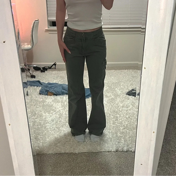 Y2K Olive Green Utility Pants - Picture 9 of 10